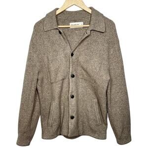 Abercrombie & Fitch Soft AF Sweater Tan Knit Cardigan Sweater Jacket Mens Size S